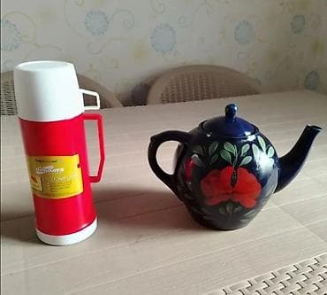 keramik: Çay dəsti, rəng - Göy, Keramika, 2 nəfərlik, Türkiyə — 1