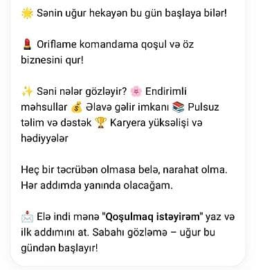 oriflame canta: Oriflame məhsulları və komanda fürsətləri - Komandaya qoşulub şəxsi — 1