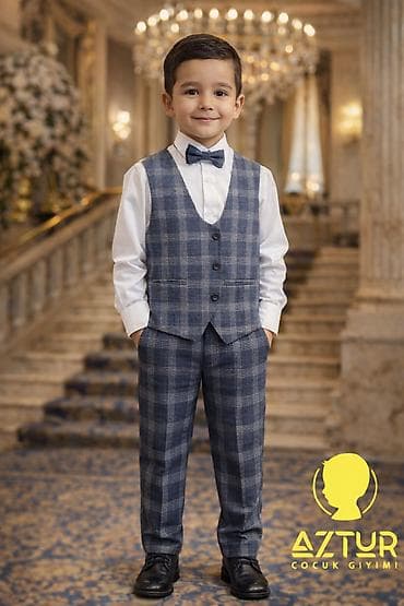 Uşaq üçün elektrik maşınları: Aztur Çocuk Giyimi – oğlan uşaqları üçün klassik üçlü dəst - Tərkib — 2