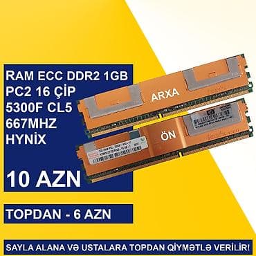 Operativ Yaddaş "ECC DDR2 1GB 667Mhz Hynix" SAYLA ALANA VƏ USTALARA
