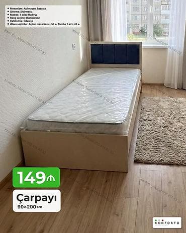 Çarpayı – 90×200 sm - Mexanizm: açılmayan, bazasız - Sıyırma lalafo.az -da Çarpayı – 90×200 sm - Mexanizm: açılmayan, bazasız - Sıyırma