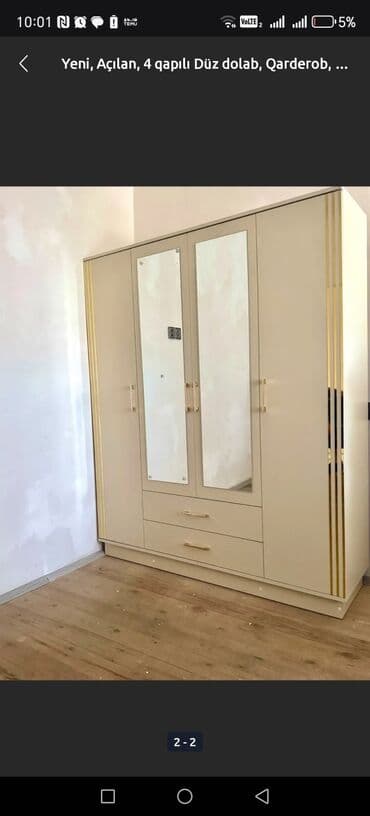 isqaf: Açılan, 4 qapılı Düz dolab, Qarderob, paltar dolabı, Türkiyə — 6