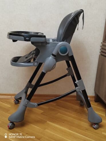 uşaq ucun yemek stolu: Uşaq Yemək Oturacağı – boz rəng - Tənzimlənən yüksəkliyə malik yemək — 4