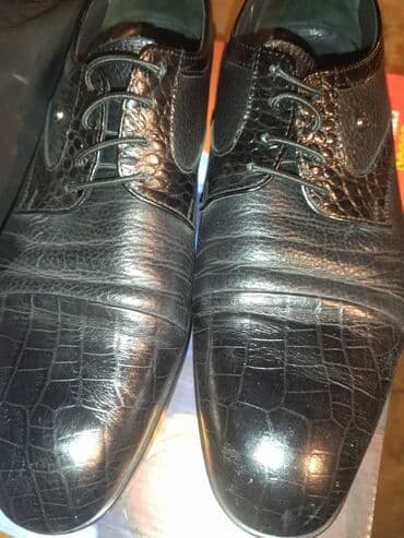 Kişi üçün dəri klassik ayaqqabı - Rəng: qara - Üst material