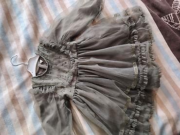 uşaq donlar: Uşaq üçün zərif ziyafət donu - Rəng: zeytun-yaşıl (tüstü tonlarında) — 2