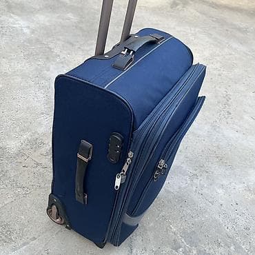 İdman formaları: Təkərli səyahət çamadanı – tünd mavi rəng - Material: möhkəm parça — 2