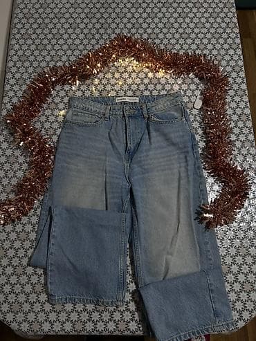 Açıq mavi denim şalvar Bershka 40-42 razmer - Klassik 5 ciblə — 1