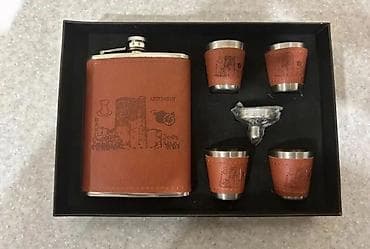 Azərbaycan temalı metal flakon dəsti - Tərkib: 1 ədəd paslanmayan