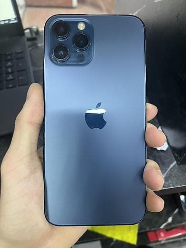 ip 12 mini: IPhone 12 Pro Max, 128 GB, Pacific Blue, Zəmanət, Simsiz şarj, Face ID — 1
