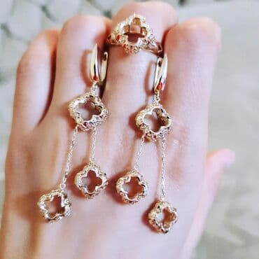 750 əyar qızılın alış qiyməti: Dəstə daxildir: Üzük, Sırğa, Sarı qızıl, 585 Əyar, 811 g — 3