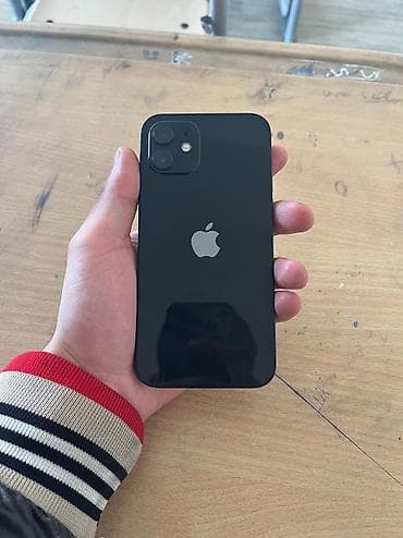 iphone 12 teze: IPhone 12, 128 GB, Black Titanium, Zəmanət, Face ID — 8