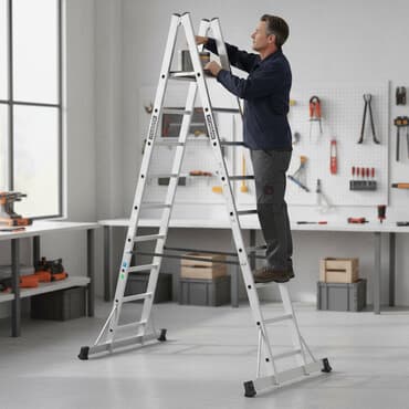 işlənmiş nərdivan: Bu, müxtəlif işlər üçün uyğun olan yüngül, lakin möhkəm alüminiumdan — 1