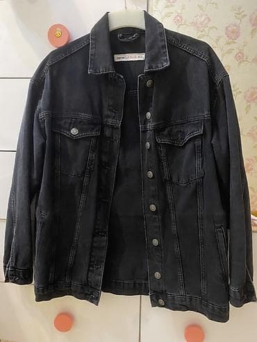 Qara denim cins gödəkcə - Rəng: tünd qara (solğun effektli) - Parça