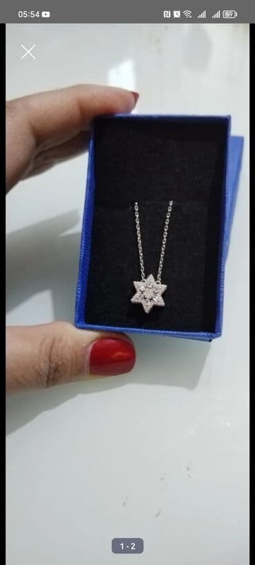 Toyota: Gümüşü zəncirli asma boyunbağı - Dizayn: Altıguşəli ulduz formalı — 1