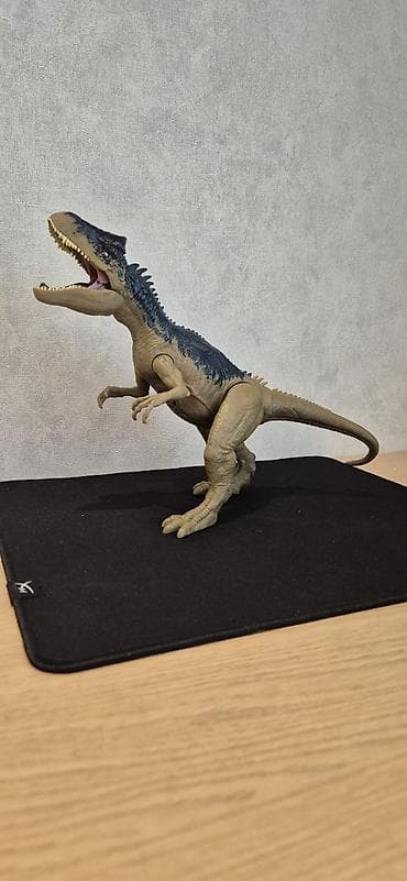 ORİJİNAL MATTEL. Giganotosaurus dinozavr action fiquru, bej və mavi