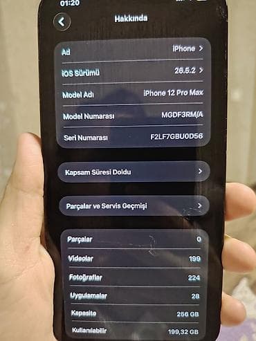 iphona 6 plus: IPhone 12 Pro Max, 256 GB, Mavi, Qırıq — 3