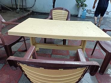 plastik stollar: Plastik bağ dəsti – 1 masa + 4 kreslo - Material: möhkəm plastik — 2