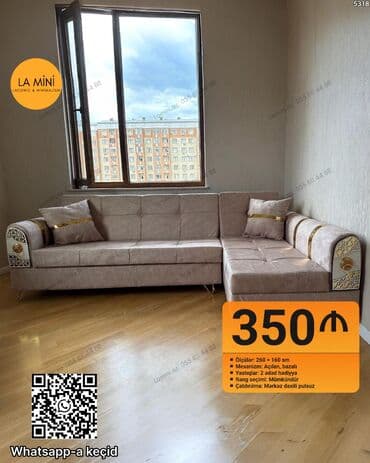 Divanlar: Künc divan, Açılan, Bazalı, Parça, Şəhərdaxili pulsuz çatdırılma — 1