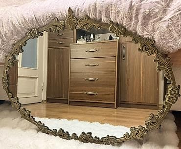 antik guzgu: Güzgü Divar üçün, Oval, Dekorativ, Naxışlı — 2