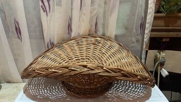 əjdaha meyvəsi: Böyük dekorativ səbət – əl işidir, təbii çubuqdan hörülüb — 4