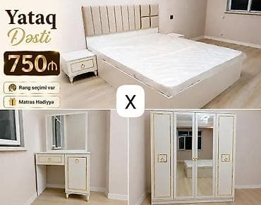 ayna qapi: Yataq Dəsti – zərif ağ və qızılı detallarla Komplektin tərkibi: - — 1