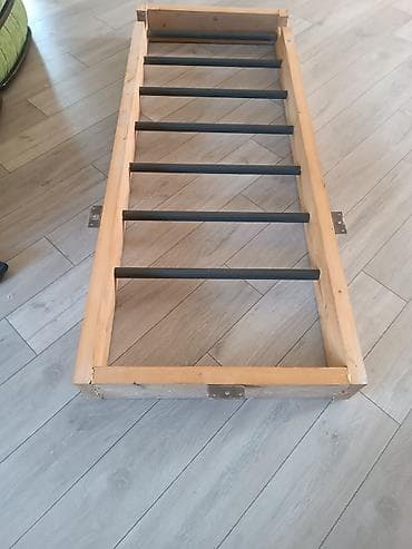 Taxta-çərçivəli divar İsveç pilləkəni (turnik-lestvitsa) qara — 4