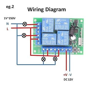 taxda qapl: 433Mhz Universal Simsiz Uzaqdan İdarəetmə AC110V 220V Röle 4CH Modul — 4