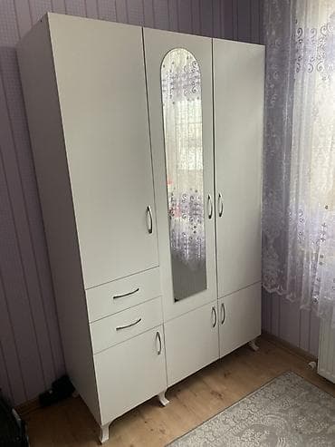 top qapi qapilari: 3 qapılı, Güzgülü, Ağ, Açılan, Düz dolab — 1