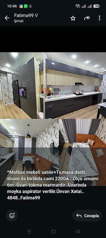 mermer moykalar: **Mətbəx mebeli satılır+Tv,masa dəsti, divanı ilə birlikdə cəmi — 1