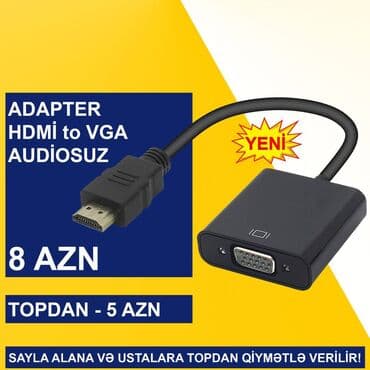 кабель hdmi vga: HDMİ Adapterlər SAYLA ALANA VƏ USTALARA TOPDAN QİYMƏTLƏ VERİLİR! ⭐HDMİ — 10