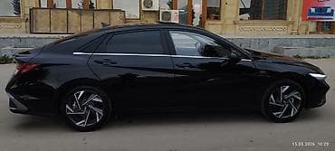Мототранспорт: Hyundai Elantra – qara rəng, sedan, modern və aqressiv dizayn — 7