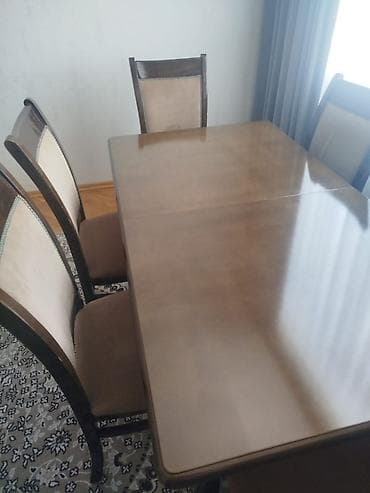 el firezi: Qonaq otağı üçün, Açılan, Dördbucaq masa, 6 stul — 5