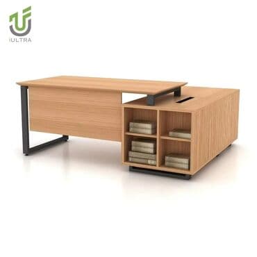 рабочий стол для телефона флай: Mebel: L‑şəkilli rəhbər masa dəsti - Material: ağac teksturalı — 4