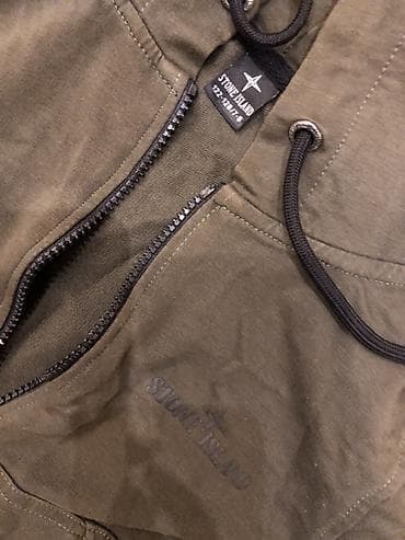 stone island: 7-8 yasha Stone Island kapüşonlu ushaq uni-sex xaki rəngli zip-hoodie — 3