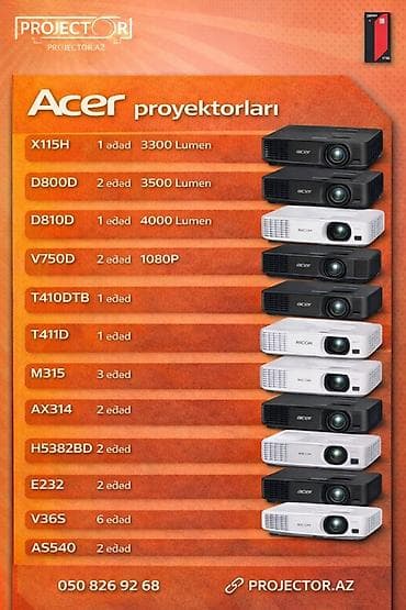 İşlənmiş Portativ Proyektor Acer, Ödənişli çatdırılma