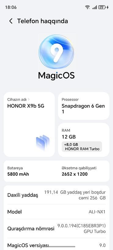 140 ekran samsung tv: Honor 256 GB, rəng - Qara, Barmaq izi — 5