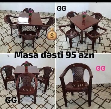 дачный набор стол и стулья: Masa desti rəng seçimi var — 1