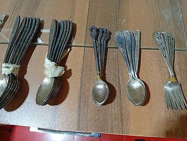qapi bezeyi: Mətbəx üçün müxtəlif ölçülü qədim üslublu çəngəl–qaşıq dəstləri — 3
