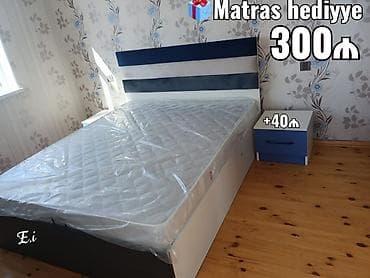 Yeni, İkinəfərlik çarpayı, Matras ilə, Siyirməsiz, Azərbaycan