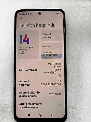 redmi note 10 6128 qiyməti: Redmi Note 10, 128 GB, rəng - Yaşıl, Barmaq izi — 3