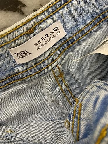 Cinslər və şalvarlar: ZARA uşaq cins şalvarı - Ölçü: 11-12 yaş, 152 sm (etiketdə göstərilib) — 2