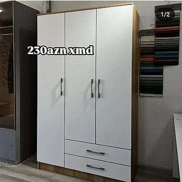 Yeni, 3 qapılı, Siyirməli, Ağ, Açılan, Düz dolab