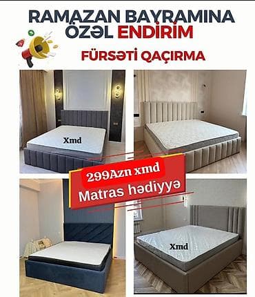 Ramazan bayramına özəl endirimlə yumşaq başlıqlı müasir çarpayı