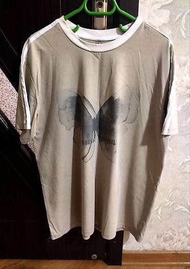 ag jaket: Qısaqollu T‑şört - Rəng: bej (boz-bej ton) - Ön və arxa tərəfdə böyük — 1