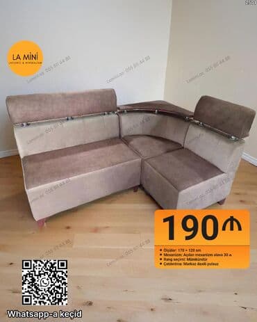 ucuz kunc divan: Künc oturacaq dəsti – LA MINI - Ölçülər: 170 × 120 sm - Mexanizm — 1