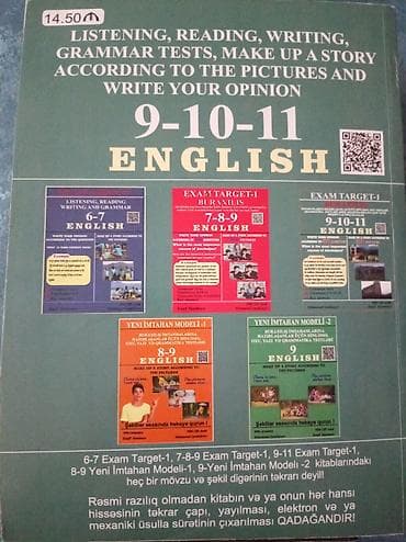 Məhsul: EXAM TARGET-1 – English (9-10-11) Təsvir: - 9–11-ci siniflər — 4