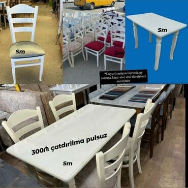 stol stul sumqayit: Mətbəx üçün, Yeni, Açılmayan, Dördbucaq masa, 4 stul — 3