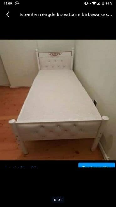 Çarpayılar: Yeni, Təknəfərlik çarpayı, Bazasız, Matras ilə, Siyirməsiz, Azərbaycan — 1