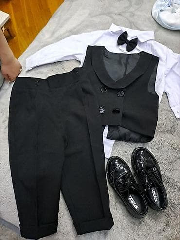 ayaggabı: Oğlan uşağı uçün dəst - Qara qalstuk-kəpənək. - Laklı qara — 1