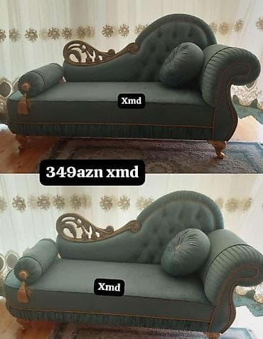 Klassik üslubda şezlong/divan - Rəng: tünd yaşıl - Material: yumşaq — 1